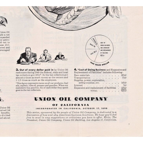 Vintage Original Union Oil Company Large Magazine Advertisement B&W 1950s - Picture 4 of 4
